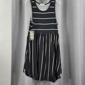 Tipsy Elves Black and White Striped Casual Dress